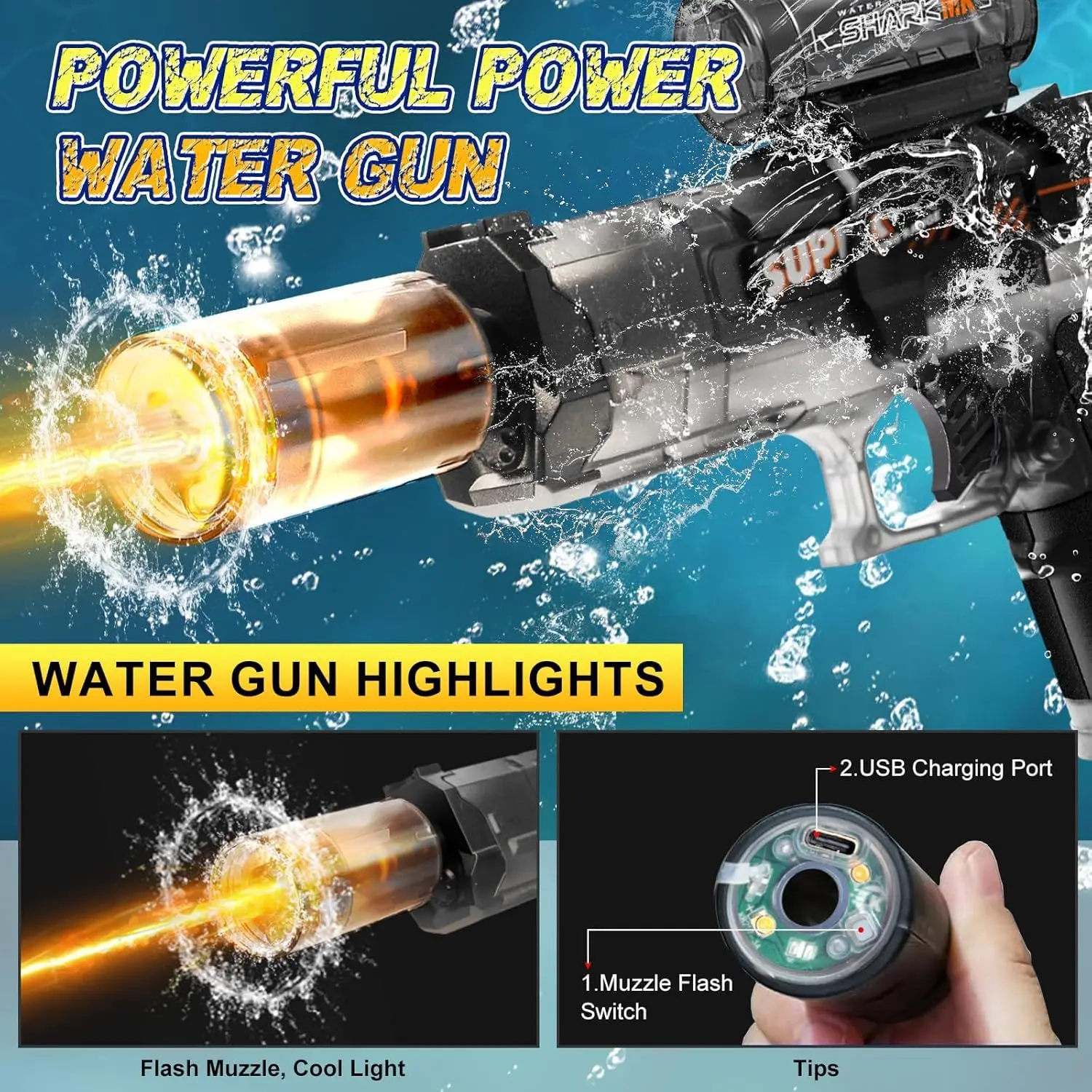 Fully Automatic Electric Water Gun with LED Lights thumbnail 3